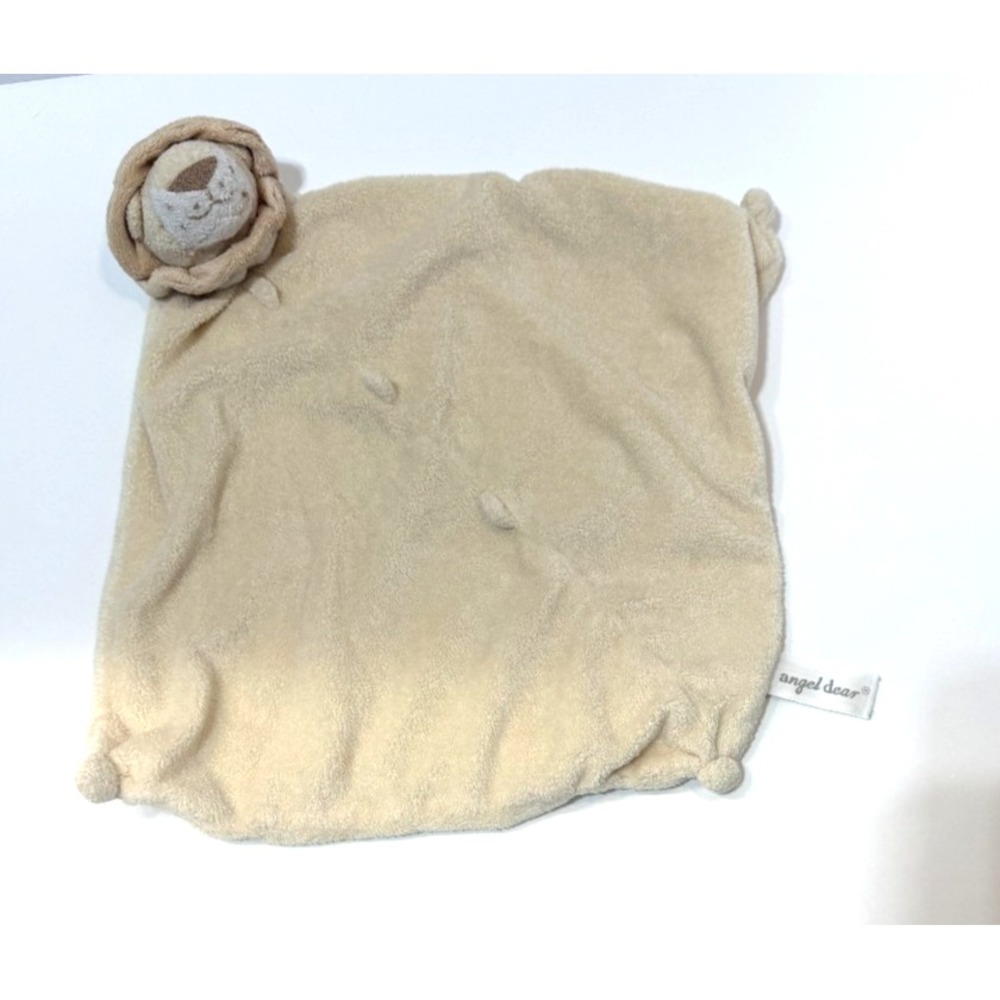 Angel Dear Baby Security Blanket Beige Tan Lion Sleeping Lovey Plush Stuffed